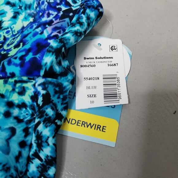 Swim Solutions Santorini Tankini Top Size 10 - Picture 2 of 9